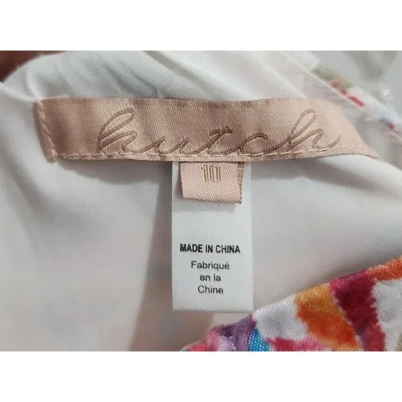 Hutch Anthropologie Women's Maui Halter Dress Colorful Palm Leaf Feather Size 10 - Picture 10 of 13